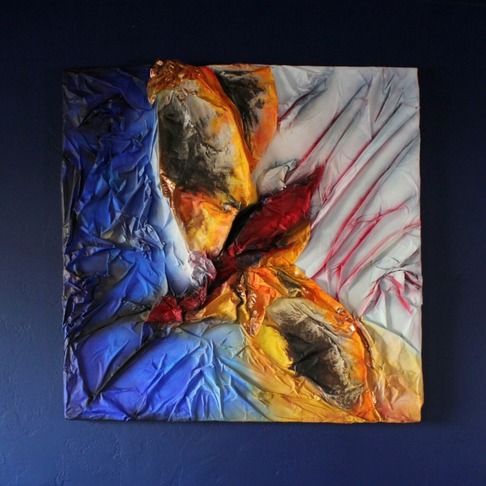 wings folded painting